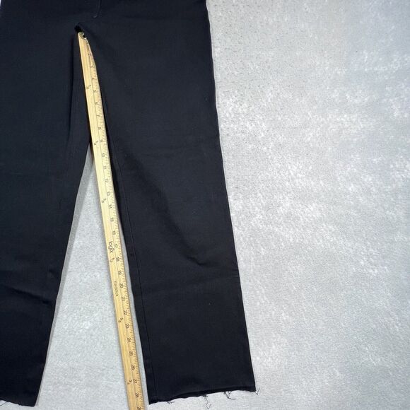 St. John Sport by Marie Gray Pants Womens 6 Black High Rise Straight Leg Raw Hem - Picture 9 of 12